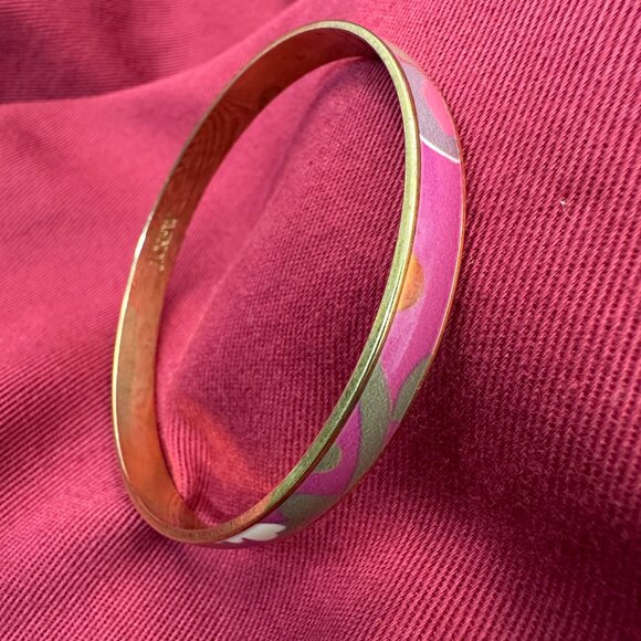 J. Crew Enamel Gold-Tone Bangle Bracelet Abstract Design - Picture 7 of 15